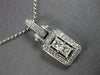 .93CT DIAMOND 18KT WHITE GOLD PRINCESS & ROUND HALO RECTANGULAR FLOATING PENDANT