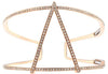 ESTATE LARGE .85CT DIAMOND 14KT ROSE GOLD 3D TRIANGULAR FUN CUFF BANGLE BRACELET