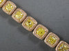 LARGE PINK & INTENSE FANCY YELLOW DIAMOND 18K YELLOW & ROSE GOLD TENNIS BRACELET