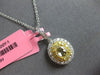 1.51CT WHITE & FANCY YELLOW DIAMOND 18K 2 TONE GOLD 3D OVAL & ROUND HALO PENDANT