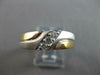 ESTATE .10CT DIAMOND 14KT 2 TONE GOLD 3D 3 STONE DIAGONAL SOLID MENS RING #27640