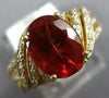 ESTATE 2.01CT DIAMOND & AAA FIRE OPAL 14KT YELLOW GOLD 3D OVAL ENGAGEMENT RING