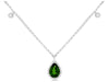 .94CT DIAMOND & AAA RUSSALITE 14K WHITE GOLD BY THE YARD TEAR DROP LOVE NECKLACE