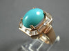 LARGE .80CT DIAMOND & AAA TURQUOISE 14KT ROSE GOLD 3D OVAL & BAGUETTE FUN RING