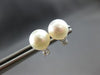 ESTATE .06CT DIAMOND & AAA SOUTH SEA PEARL 14KT WHITE GOLD CLASSIC STUD EARRINGS