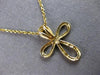 ESTATE .03CT DIAMOND 14KT YELLOW GOLD 3D CLASSIC INFINITY CROSS FLOATING PENDANT