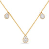 .67CT DIAMOND 14KT YELLOW GOLD 3D PAVE TEAR DROP BY THE YARD CHANDELIER NECKLACE