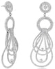 LARGE 5.35CT DIAMOND 18KT WHITE GOLD 3D MULTI ROW LOVE KNOT CHANDELIER EARRINGS