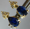 1.74CT DIAMOND & AAA SAPPHIRE 14KT YELLOW GOLD PEAR SHAPE STUD EARRINGS #27500