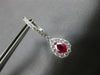 1.56CT DIAMOND & AAA RUBY 14KT WHITE GOLD 3D PEAR SHAPE & ROUND HANGING EARRINGS