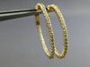 ESTATE 1.57CT DIAMOND 14KT YELLOW GOLD CLASSIC INSIDE OUT HOOP HANGING EARRINGS