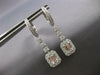 LARGE 2.93CT DIAMOND 18KT WHITE GOLD ROUND BAGUETTE & PRINCESS HANGING EARRINGS