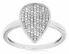 ESTATE .20CT DIAMOND 14KT WHITE GOLD 3D CLUSTER CLASSIC PEAR SHAPE FUN RING