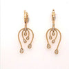 ESTATE .20CT DIAMOND 18KT YELLOW GOLD 3D CLASSIC SNAKE FUN HANGING EARRINGS