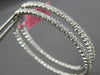 ESTATE LARGE 2.24CT DIAMOND 18K WHITE GOLD OVAL INSIDE OUT HOOP HANGING EARRINGS
