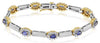 4.50CT DIAMOND & AAA TANZANITE 14K 2 TONE GOLD MULTI FLOWER BY THE YARD BRACELET