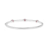 1.17CT DIAMOND & AAA RUBY 14KT WHITE GOLD MARQUISE 3 STONE CUFF BANGLE BRACELET