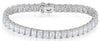 LARGE 28.38CT DIAMOND 18KT WHITE GOLD 3D EMERALD CUT BAGUETTE TENNIS BRACELET