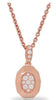 ESTATE .14CT DIAMOND 14KT ROSE GOLD 3D CLASSIC CLUSTER OVAL FUN FLOATING PENDANT