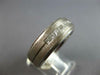 ESTATE .45CT DIAMOND 14K WHITE GOLD PRINCESS MATTE & SHINY COMFORT FIT MENS RING