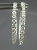LARGE 2.0CT DIAMOND 14KT WHITE GOLD ROUND 2.5MM INSIDE OUT HOOP HANGING EARRINGS