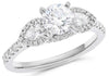 1.64CT DIAMOND 14KT WHITE GOLD 3D ROUND AND PEAR SHAPE CLASSIC ENGAGEMENT RING