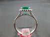 1.66CT DIAMOND & AAA EMERALD 18KT WHITE GOLD 3D CUSHION & ROUND ENGAGEMENT RING