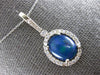 3.25CT DIAMOND & AAA OPAL 14KT WHITE GOLD 3D OVAL & ROUND HALO FLOATING PENDANT