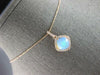 2.39CT DIAMOND & AAA AUSTRALIAN OPAL 14KT ROSE GOLD 3D CUSHION FLOATING PENDANT