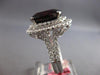 EXTRA LARGE 12.99CT DIAMOND & AAA RHODOLITE 18KT WHITE GOLD 3D OVAL & ROUND RING