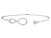 .25CT DIAMOND 14KT WHITE GOLD INFINITY TEAR DROP FLEXIBLE LOVE BANGLE BRACELET