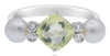 1.44CT DIAMOND & AAA LEMON QUARTZ & SOUTH SEA PEARL 14KT WHITE GOLD 3D LOVE RING