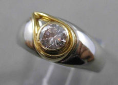 ANTIQUE ART DECO EURO MINE DIAMOND 14KT WHITE GOLD COCKTAIL FILIGREE RING #21489