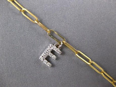 ESTATE .11CT DIAMOND 14K WHITE & YELLOW GOLD CLASSIC E INITAL FUN CHARM BRACELET