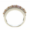 1.73CT WHITE & PINK DIAMOND 18K WHITE & ROSE GOLD SEMI ETERNITY ANNIVERSARY RING