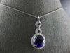 LARGE 3.1CT DIAMOND & AAA AMETHYST 14KT WHITE GOLD OVAL & ROUND FLOATING PENDANT