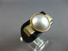 ESTATE AAA ONYX & PEARL 14KT YELLOW GOLD 3D SQUARE HANDCRAFTED FUN RING #27592