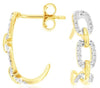 .20CT DIAMOND 14KT YELLOW GOLD 3D ROUND OVAL LINK LOVE KNOT UMBRELLA EARRINGS