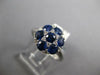 WIDE 1.75CT DIAMOND & AAA SAPPHIRE 18K WHITE GOLD FLOWER STAR OF DAVID LOVE RING