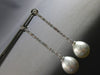 EXTRA LARGE 1.37CT DIAMOND & AAA SOUTH SEA PEARL 18K WHITE GOLD HANGING EARRINGS