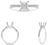 .16CT DIAMOND 14KT WHITE GOLD ROUND 3D 4 PRONG SEMI ETERNITY SEMI MOUNT RING