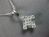 .53CT DIAMOND 18KT WHITE GOLD ROUND & PRINCESS INVISIBLE SQUARE FLOATING PENDANT