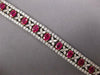 ESTATE LARGE & LONG 24.30CT DIAMOND & AAA RUBY PLATINUM OVAL XO TENNIS BRACELET