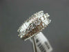 WIDE 1.66CT DIAMOND 18KT WHITE GOLD 3D ROUND & BAGUETTE 3 ROW ANNIVERSARY RING