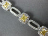 WIDE 5.80CT WHITE & FANCY YELLOW DIAMOND 18KT 2 TONE GOLD SQUARE TENNIS BRACELET