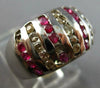WIDE .88CT FANCY YELLOW DIAMOND & AAA RUBY 14KT YELLOW GOLD 3D ANNIVERSARY RING