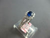 ESTATE .99CT DIAMOND & AAA SAPPHIRE 14KT WHITE GOLD 3D CLASSIC HALO LOVE RING