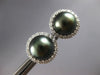 .54CT DIAMOND & AAA TAHITIAN PEARL 14KT WHITE GOLD 3D HALO FLOWER STUD EARRINGS