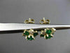 ESTATE 2.0CT DIAMOND & EMERALD 14KT YELLOW GOLD 3D FLOWER CLUSTER EARRINGS 24555