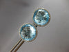 EXTRA LARGE 10.50CT DIAMOND & AAA BLUE TOPAZ 14KT WHITE GOLD HALO STUD EARRINGS